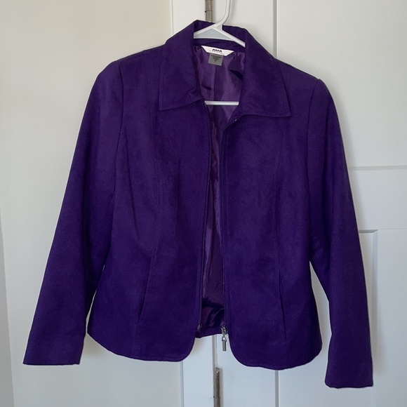 Alia purple suede blazer jacket - Picture 2 of 3